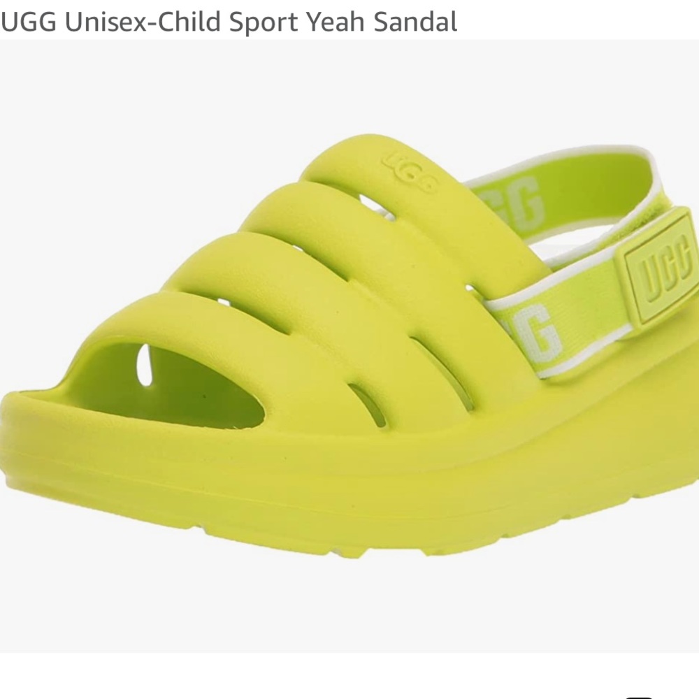 UGG Child Unisex Sport Yeah Sandal Key Lime NWT